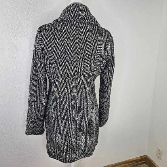 Guess - Tweed Pea Coat - Houndstooth - Picture 2 of 9